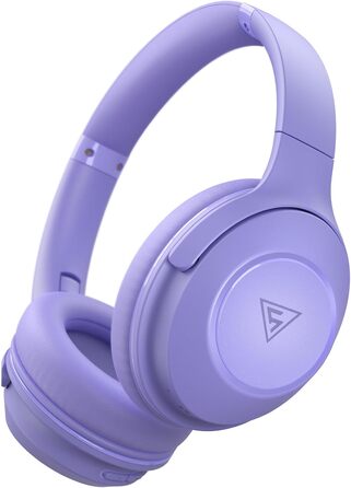 Бездротові навушники DOQAUS Bluetooth з довгим терміном служби (70 годин), Over-Ear, Bluetooth 5.4, з кабелем, 3 режими EQ, Hi-Fi стерео для подорожей/телефону/ПК (фіолетові)