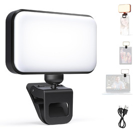 LED світло для селфі Neewer Entry Level - настільне світло для телефону, 54 світлодіоди, кліпса, CRI 88, 650mAh, для відеоконференцій, макіяжу, YouTube