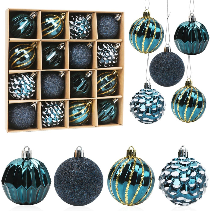 Набір прикрас на ялинку Bluelves, 16 шт, рожеві кулі 6 см, пластик