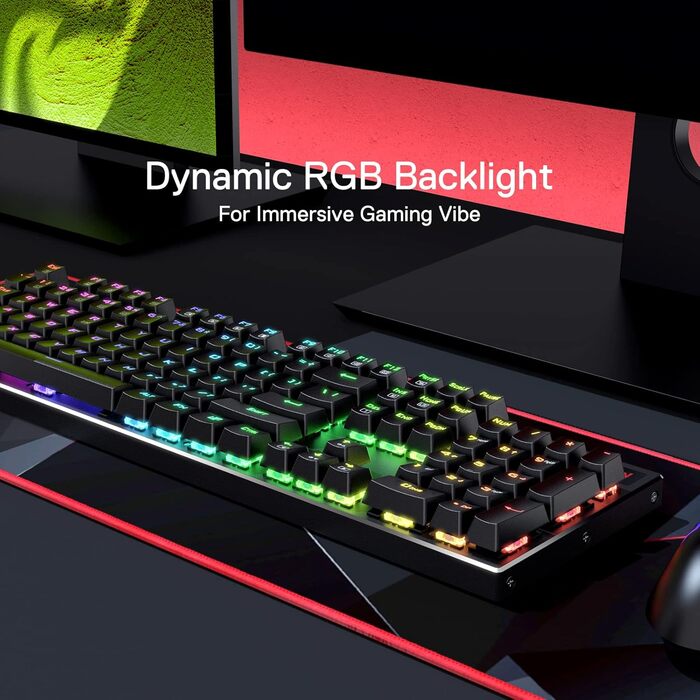 Redragon K660 RGB-ігрова клавіатура: 87 клавіш, TKL, механічна, з провідним підключенням, алюмінієва база, тихі червоні перемикачі