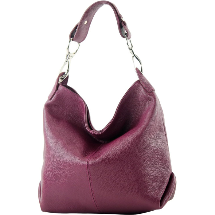 Сумка жіноча шкіряна Modamoda T168 через плече, ручної роботи, Італія (Виноградний колір)
