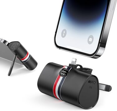 Power Bank VIYISI 5000mAh 20W PD з бездротовою зарядкою та LED-дисплеєм, для iPhone 14/12/11/X/8 та інших, білий/чорний