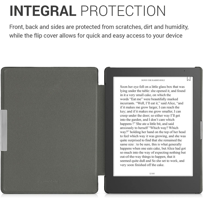 Чохол kwmobile для Kobo Aura Edition 1: тканинний захисний чохол для eReader, темно-сірий