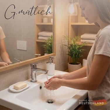 Набір для ванної кімнати 6 предметів, аксесуари для ванної кімнати з пластику, білий колір: унітаз з йоржиком, відро для сміття, стакан для зубних щіток, дозатор для мила та мильничка