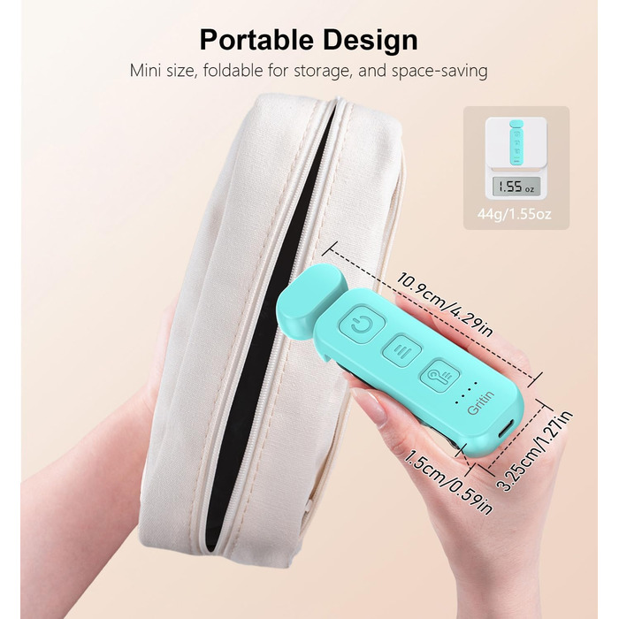 Ліхтарик для читання Gritin з кліпсою, акумуляторний, 7 LED, 3 режими світла, диммер, 5 рівнів яскравості, синій