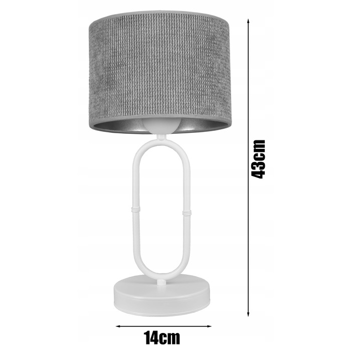 Стильна біла настільна нічна лампа з абажуром із штрукіля, сучасний лофт, LED E27
