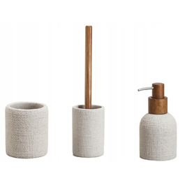 Набір аксесуарів для ванної кімнати (3 предмети), поліresin, Craft бежевий, Bisk