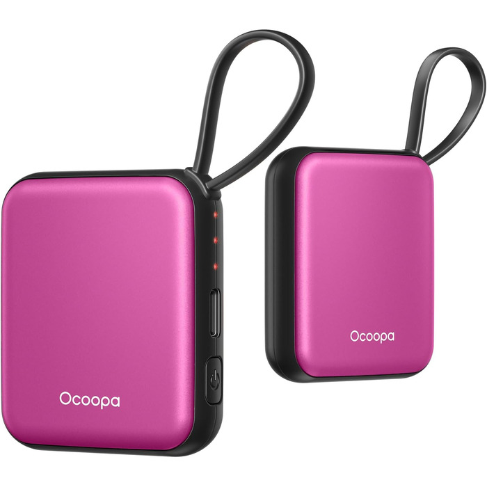 Електричні грілки для рук Ocoopa 2 шт. з акумулятором 4000mAh, USB, 3 режими нагріву, до 52°C, подарунок на Новий Рік, для зими, катання на лижах, подорожей та активного відпочинку, UT5 Nano Wiesengeflüster (Ocoopa x Künstleredition) (Рожевий)