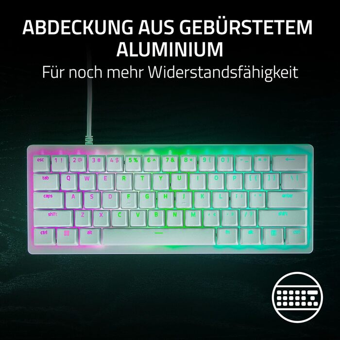 Клавіатура Razer Huntsman V3 Pro Mini - 60% з Red Switch (Аналоговий оптичний перемикач, PBT-клавіші, USB-C, QWERTY US)