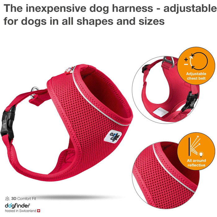 Шлейка для собак Air-Mesh Red XS, червона