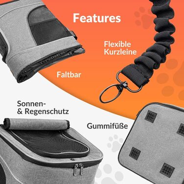 Рюкзак для тварин до 20 кг, сірий: регульовані ремені, складаний поводок, переноска для собак та котів