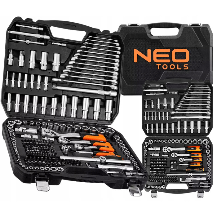 Набір інструментів NEO TOOLS: торцеві головки та ключі, 220 предметів, 1/2
