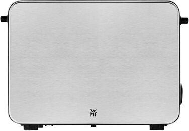 WMF Stelio 2-Slice Stainless Steel Toaster, Double-Slot Toaster with Bread Roll Attachment, Bagel Function, 7 Browning Levels, 900 W, Matte Stainless Steel Toaster