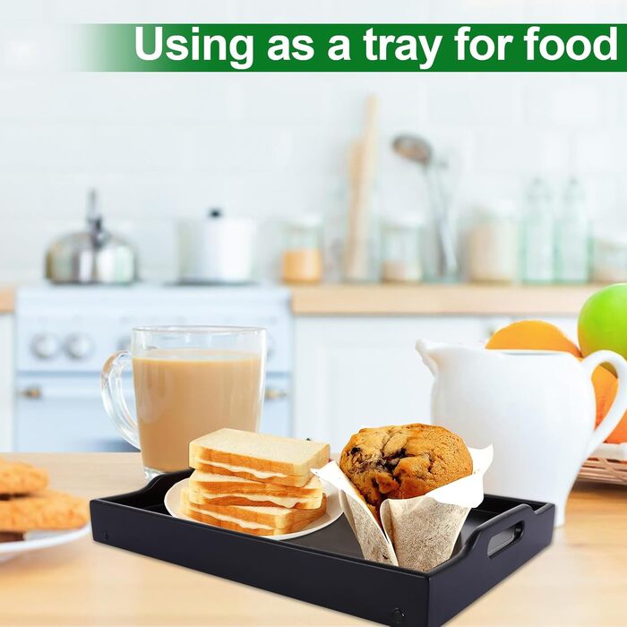 Бамбуковий столик SHUESS для ліжка та дивана, чорний, з відкидними ніжками, 41,5 x 30 x 20,5 см, для сніданку, роботи, сервірування