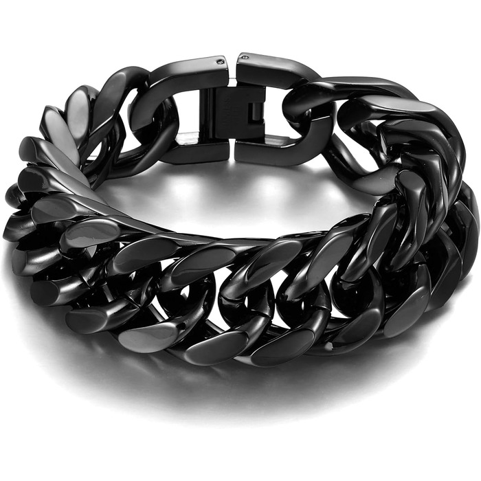 Чоловічий браслет з нержавіючої сталі, панцерна ланцюг, 8/12/17 мм, кубинський стиль, подарунок для чоловіків та хлопців, 18/20/22 см