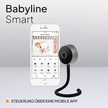 Дитячий відеомонітор Lionelo Care Babyline Smart Wi-Fi з камерою, датчиком руху та звуку, нічним баченням (чорний)