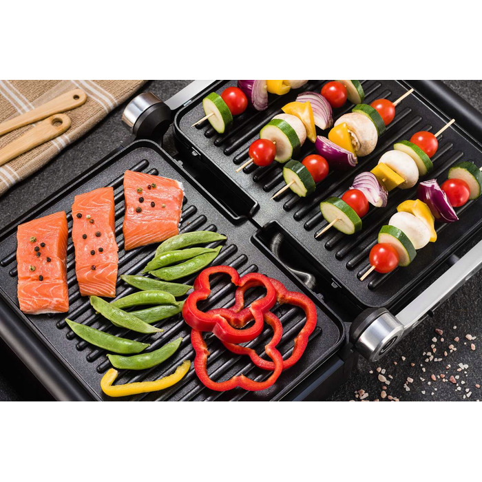 Електричний гриль Transa Electronics DualPlate, чорний, 2200 Вт, з регулюванням температури