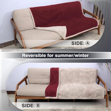 Водонепроникний плед для собак і котів, миючий, 150 x 120 см (L 203 x 152 см), бордовий/Туапе