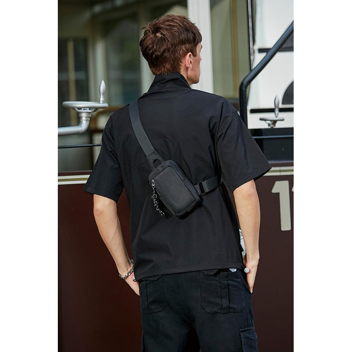 Чоловіча та жіноча поясна сумка-рюкзак для телефону, спортивна, водонепроникна, для активного відпочинку, кемпінгу, подорожей, фітнесу, велосипеду (чорна)