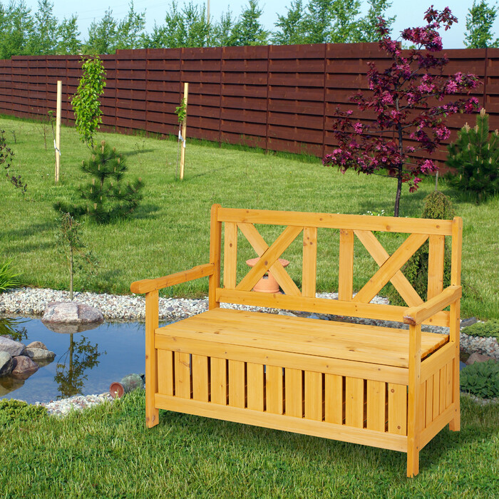Relaxdays Garden Bench with Storage
