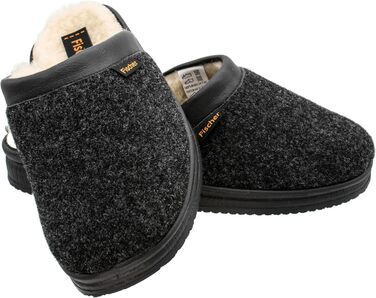 Чоловічі домашні тапочки Fischer з теплою підкладкою, повсть, 204609, 43 EU, чорний, антрацит, 205