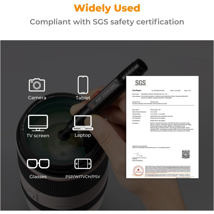 Набір для чищення об'єктивів K&F CONCEPT 15-в-1: Lenspen, тканина мікрофібри, рідина для чищення