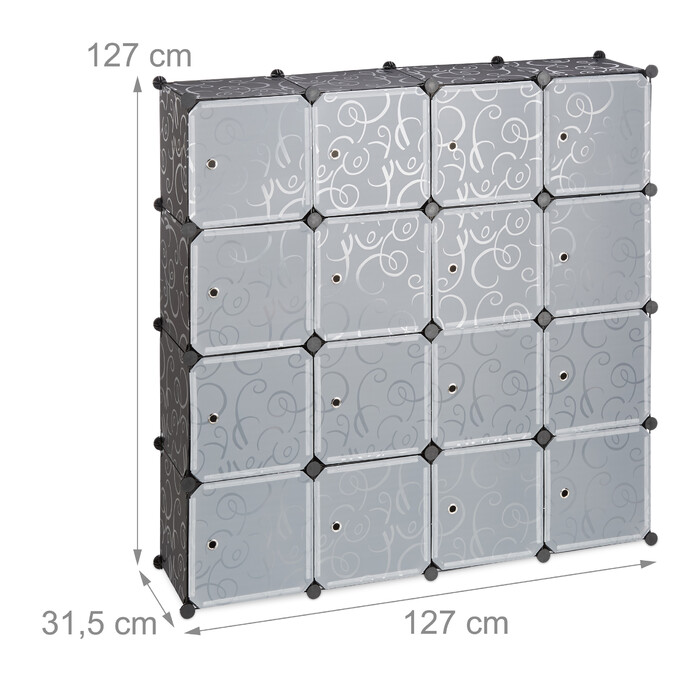 Relaxdays Plastic Storage Shelf with 16 Compartments