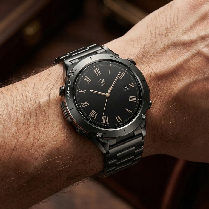 Чоловічий спортивний смарт-годинник NejtStyle з GPS, функцією дзвінків та українським меню, чорний