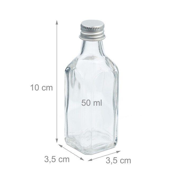 Relaxdays Set of Small Bottles, 50 ml