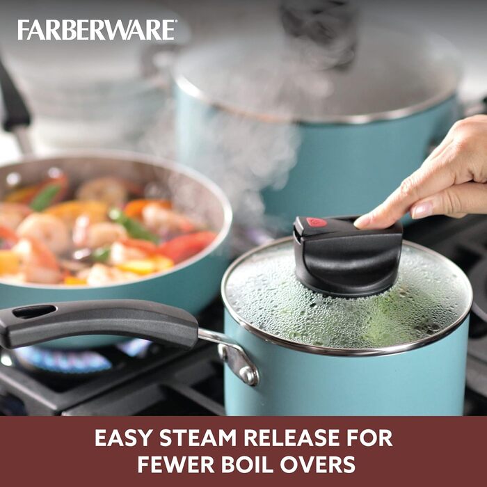 Набір посуду Farberware Smart Control, 14 предметів, антипригарне покриття, колір Аква