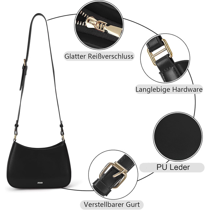 Сумка жіноча TIAASTAP Hobo Bag Y2K чорна, маленька сумка на плече з PU шкіри для дівчат-підлітків