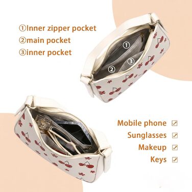 Жіноча сумка Myhozee Cherry: маленька крос-боді, клатч, сумка на плече з PU шкіри для побачень, подорожей, вечірок