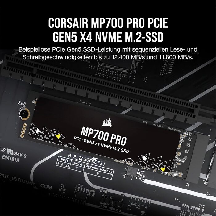 SSD Corsair MP700 PRO 1TB M.2 PCIe Gen5 x4 NVMe 2.0 - Швидкий накопичувач для ігор та професійної роботи
