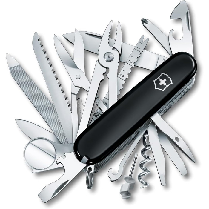 Мультитул Victorinox Swiss Champ: 33 функції, ніж, відкривачка, викрутка (чорний)