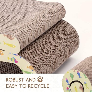 2 x Cat Scratch Board Scratch Cardboard for Cats 2 in 1, Cat Scratcher with Catnip, Recyclable Quality Cardboard Scratch Pad, Scratch Pads Double-Sided Available
