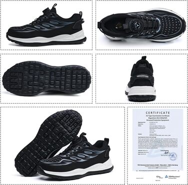 Черевики робочі захисні чоловічі жіночі легкі спортивні дихаючі з металевим носком унісекс 36-46EU (43 EU, сірий, на кнопці)