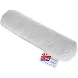 Homescapes Neck Roll, 30 x 9 cm, neck pillow with 100% duck feather filling, ideal as a travel pillow, reading pillow or sleeping pillow, natural feather pillow