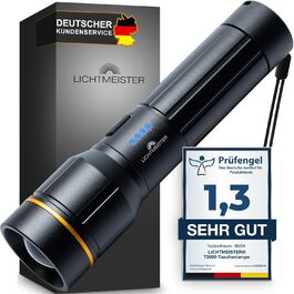 LICHTMEISTER® Ліхтарик LED 2000 люмен, акумулятор 5000 мАг, надяскравий, акумуляторний
