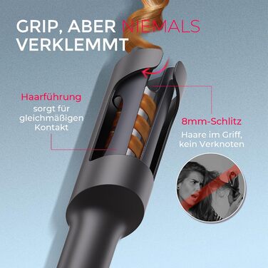 Автоматичний локон-стайлер TYMO CURLPRO 32mm – без термопошкоджень, 3 температурні режими, для великих та маленьких локонів, металевий сірий