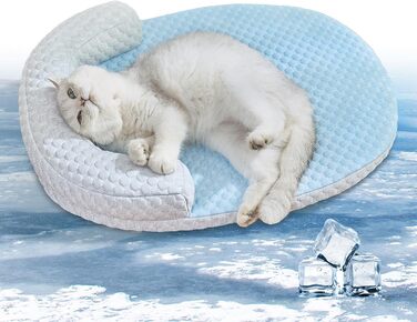 Підвісне ліжко для котів CATISM 360° з можливістю обертання, кошик для сну, 36x38 см, до 20 кг (блакитний)