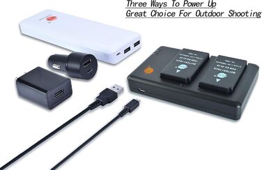 Акумулятори DSTE EN-EL20/EN-EL20a (2 шт.) з подвійним зарядним пристроєм для Nikon Coolpix