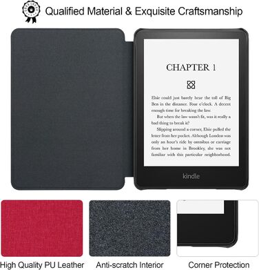 Чохол WALNEW для Kindle Paperwhite 11 (M2L3EK, M2L4EK), червоний, з авто-вимиканням