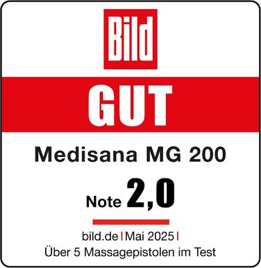 Масажер Medisana MG 200 Mini: 4 насадки, 5 рівнів інтенсивності, Smart-режим, довга робота від акумулятора, кейс