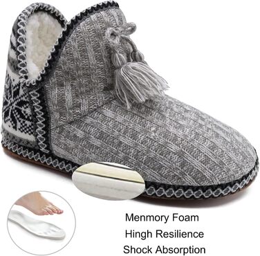 Тапочки халатні жіночі COFACE Lammfell, теплі, з м'якої вовни, сірі, 37/38 EU