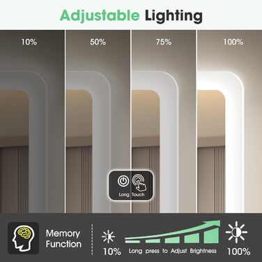 Дзеркало для ванної кімнати S'bagno з підсвічуванням 80x60 см, Bluetooth, протитуманне покриття, 3 кольори, регулювання яскравості, пам'ять налаштувань, загартоване скло, водонепроникність IP44, горизонтальне/вертикальне встановлення M66 (Bluetooth)