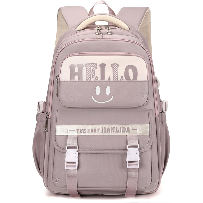 Шкільний рюкзак для дівчаток та хлопчиків-підлітків, водонепроникний, з багатьма кишенями, ідеальний для школи, подорожей та повсякденного використання. Колір: фіолетовий