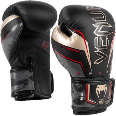 Боксерські рукавички Venum Elite Evo (Чорний, Золотий, Червоний, 12 Oz)