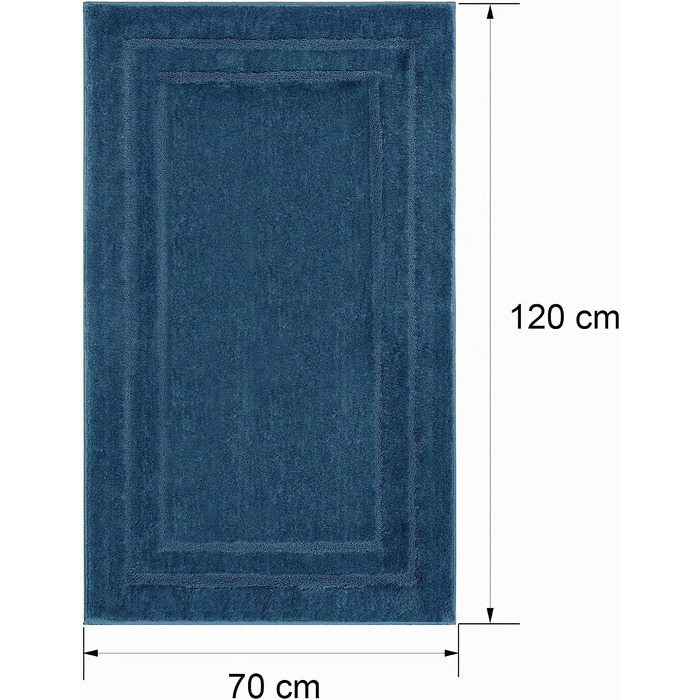 Протиковзкий килимок для ванної кімнати та туалету Decomira, Royal Blue, 70x120 см, прямокутний, вологостійкий та придатний для прання