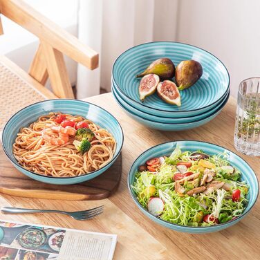 Набір тарілок для супу Vancasso Bonbon, 6 шт, 1500 мл, кераміка, блакитні