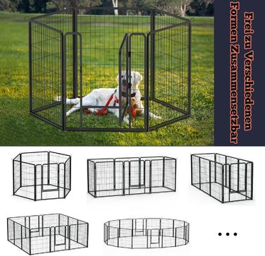 Вольєр для цуценят Froadp 6-TLG, 65x80 см: безпечний забіг для собак, забіг для цуценят, вольєр для собак, огорожа для собак